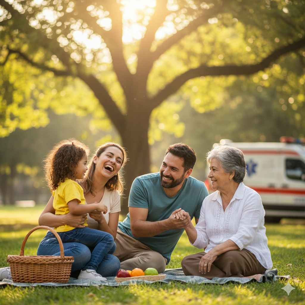 Familia feliz recibiendo asesoría